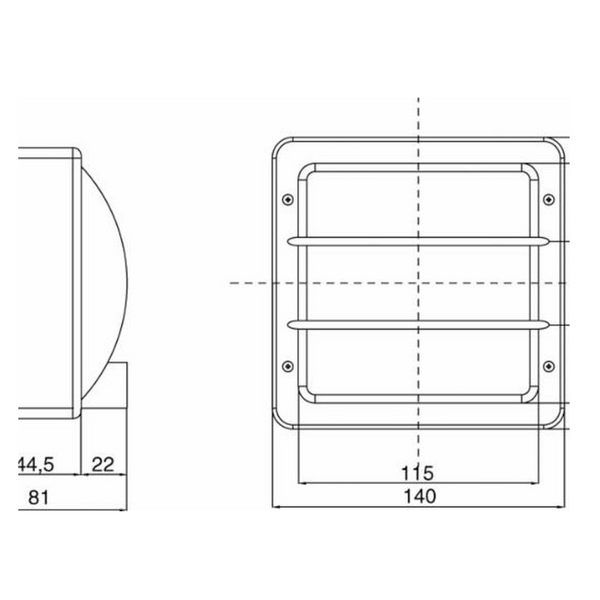 Fanale-Proiettore simmetrico anteriore 140x140mm adattabile Cobo 05102000. Lampadine incluse