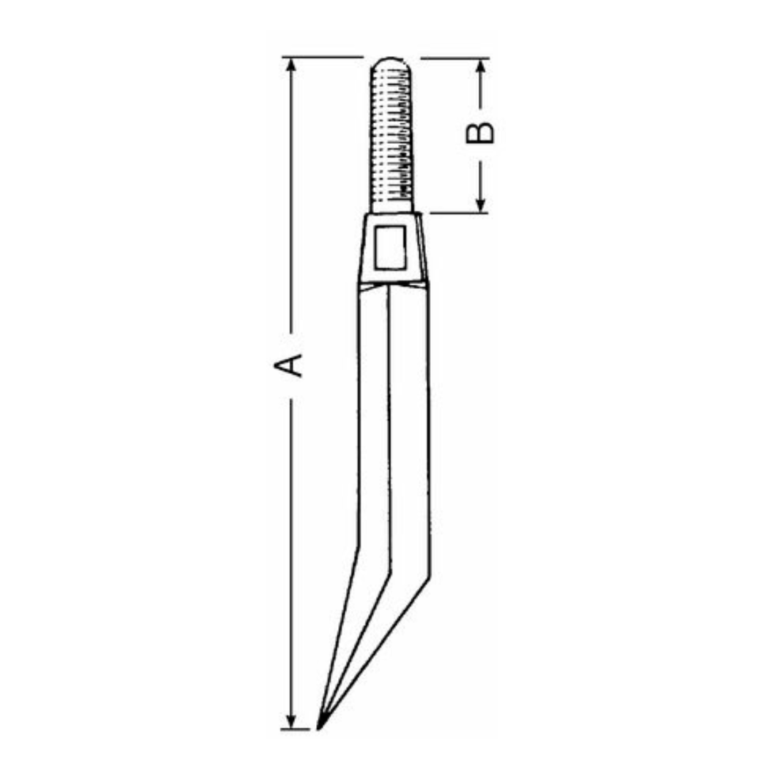 Dente per erpice lunghezza 270mm altezza 64mm