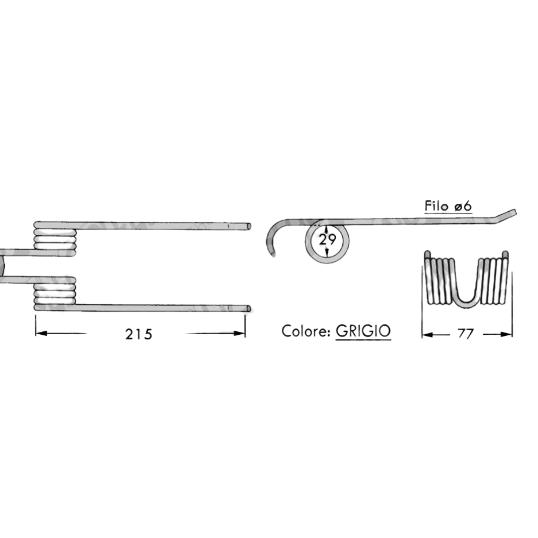 Dente/Molla per raccoglitore pressa/rotopressa GALLIGNANI - MIN. 10 PEZZI