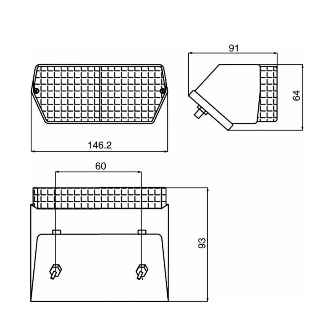 Fanale posteriore alogeno sinistro 145x65mm - Lampadine incluse