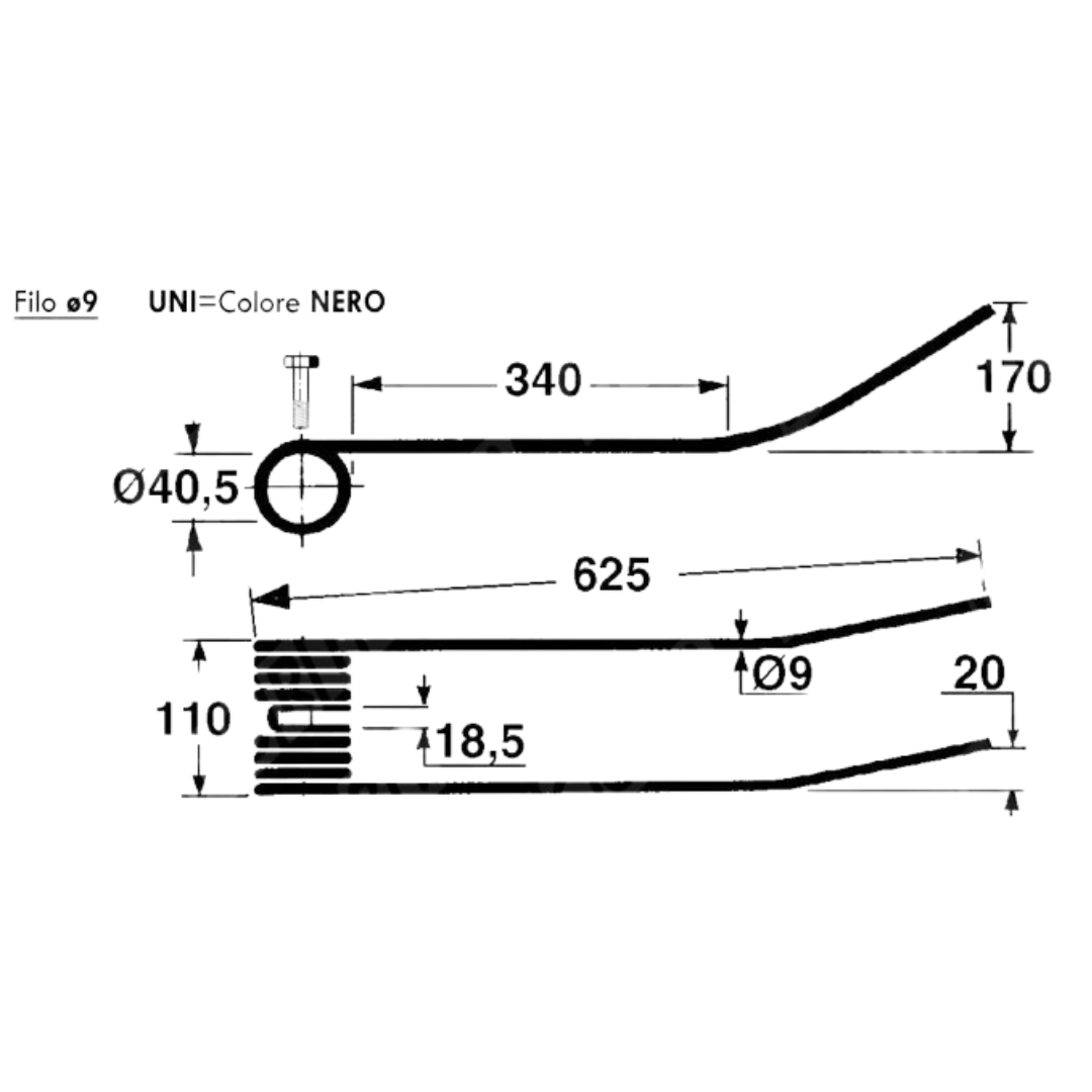 Dente/Molla per giroandanatore/ranghinatore CIMAC - GASPARDO