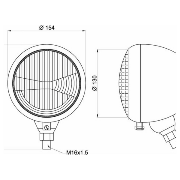 Proiettore anteriore Ø 153mm. Lampadine incluse.