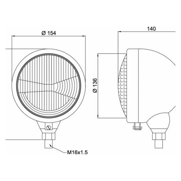 Proiettore anteriore Ø 154mm adattabile Ford 82003398. Lampadine incluse.