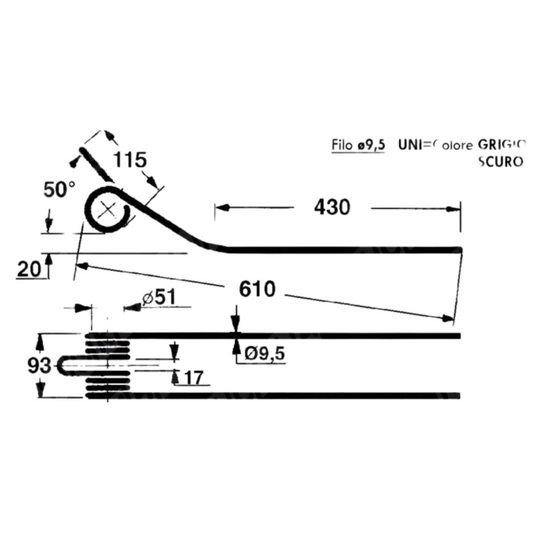 Dente-Molla per giroandanatore/ranghinatore  KUHN