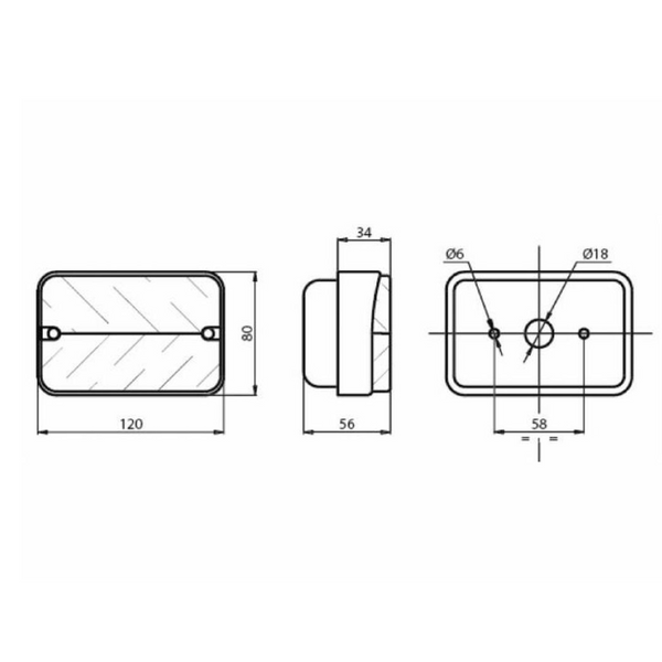 Fanale direzione e posizione dx-sx 114x76mm.