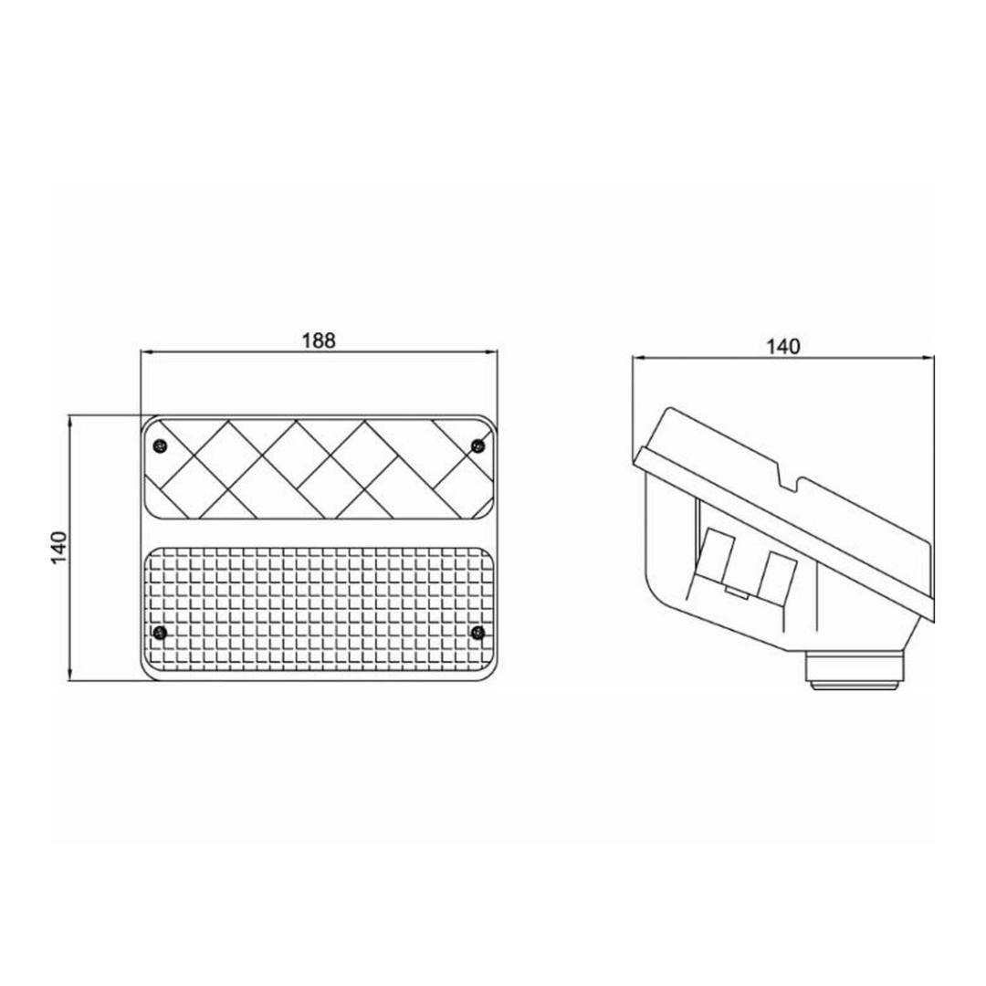 Fanale anteriore dx-sx 188x140mm. Lampadine incluse.