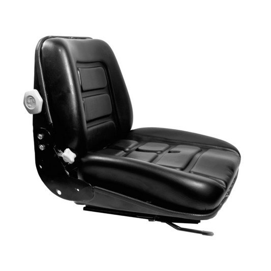 Sedile MUL in Sky Nero con sospensione meccanica integrata e Microswitch - per trattori cingolati FIAT 55-65 60-65 70-65 80-65 55-75 - 60-75 - 70-75 - 80-75 55-85 60-85 62-85 72-85 82-85 88-85, New Holland TK