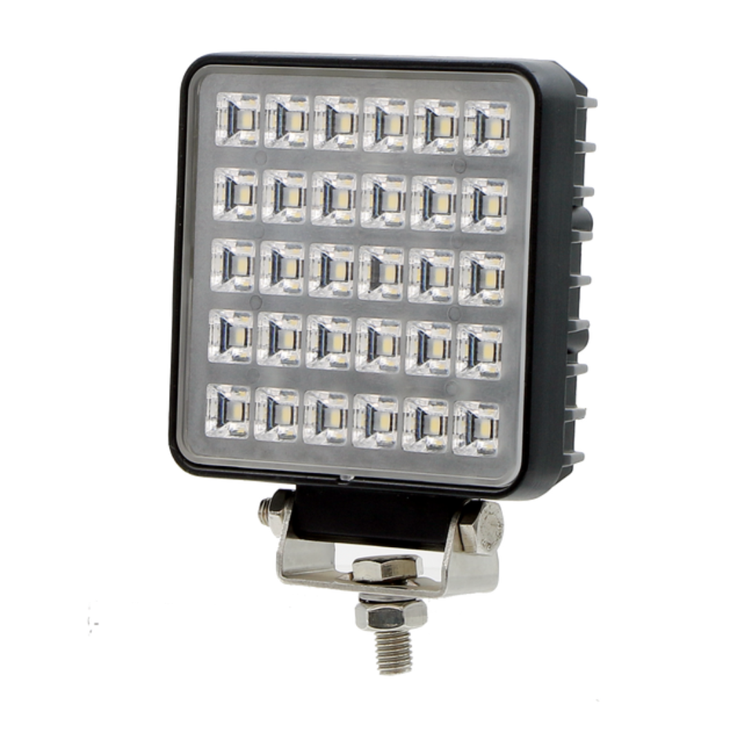 Faro da lavoro quadrato a LED 10-30V, 26,3W, 3800LM, 30 LED, raggio ampio/largo - CON INTERRUTTORE