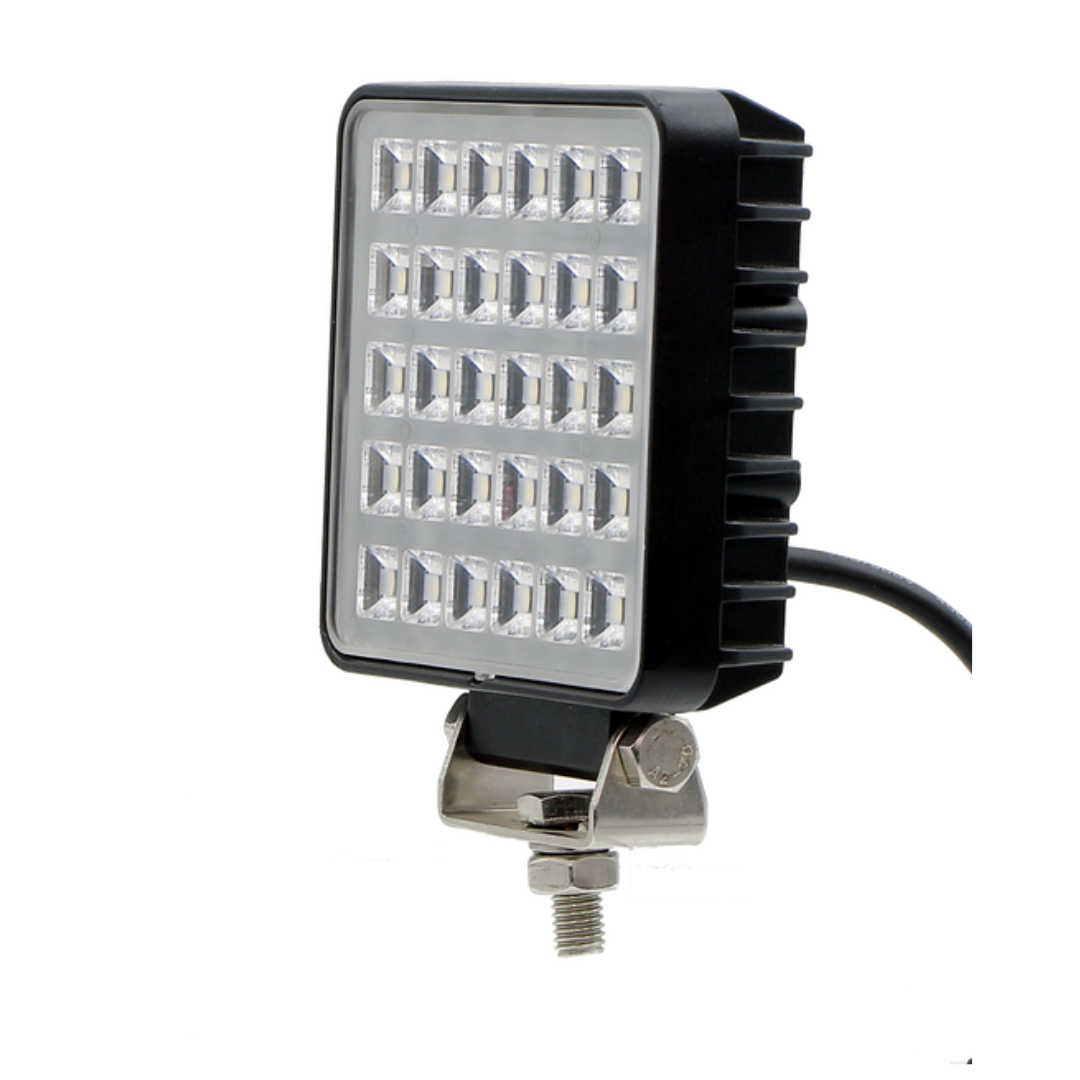 Faro da lavoro quadrato a LED 10-30V, 26,3W, 3800LM, 30 LED, raggio ampio/largo - CON INTERRUTTORE