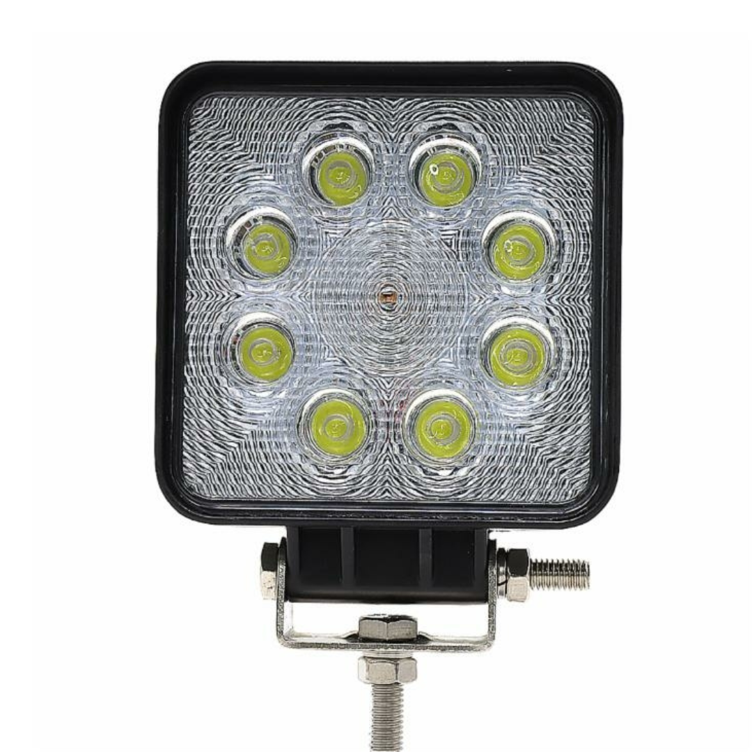 Faro da lavoro quadrato a LED 107x107 mm 10-36V, 24W, 1350 LM, raggio ampio/largo, 8 LED