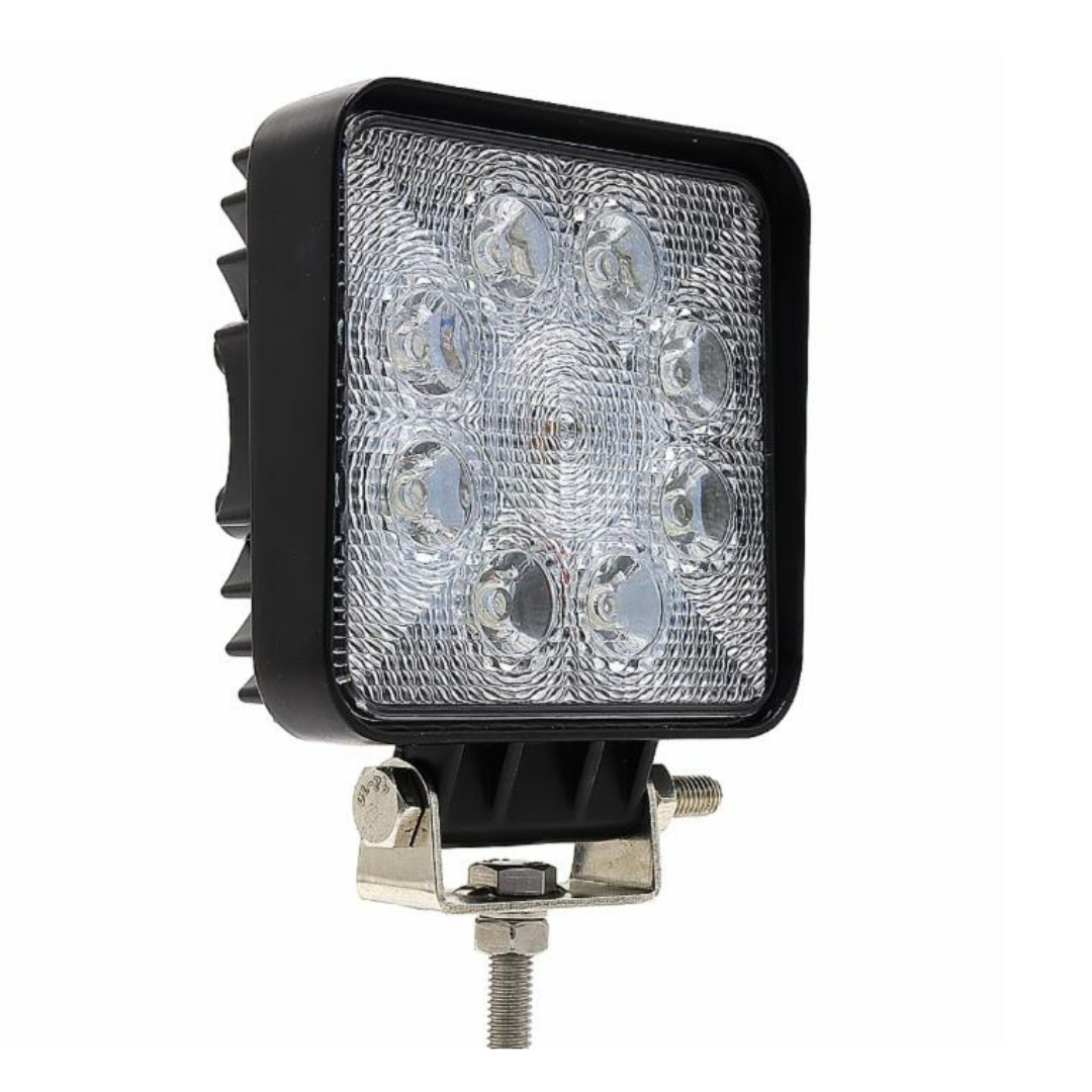 Faro da lavoro quadrato a LED 107x107 mm 10-36V, 24W, 1350 LM, raggio ampio/largo, 8 LED