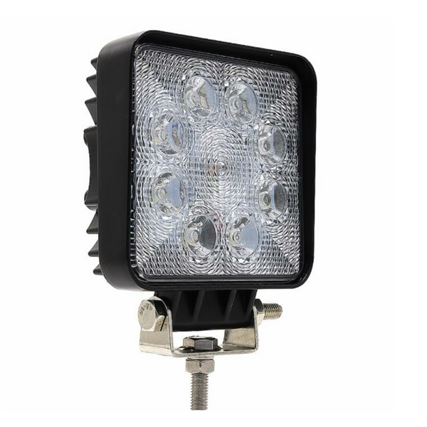 Faro da lavoro quadrato a LED 107x107 mm 10-36V, 24W, 1350 LM, raggio ampio/largo, 8 LED