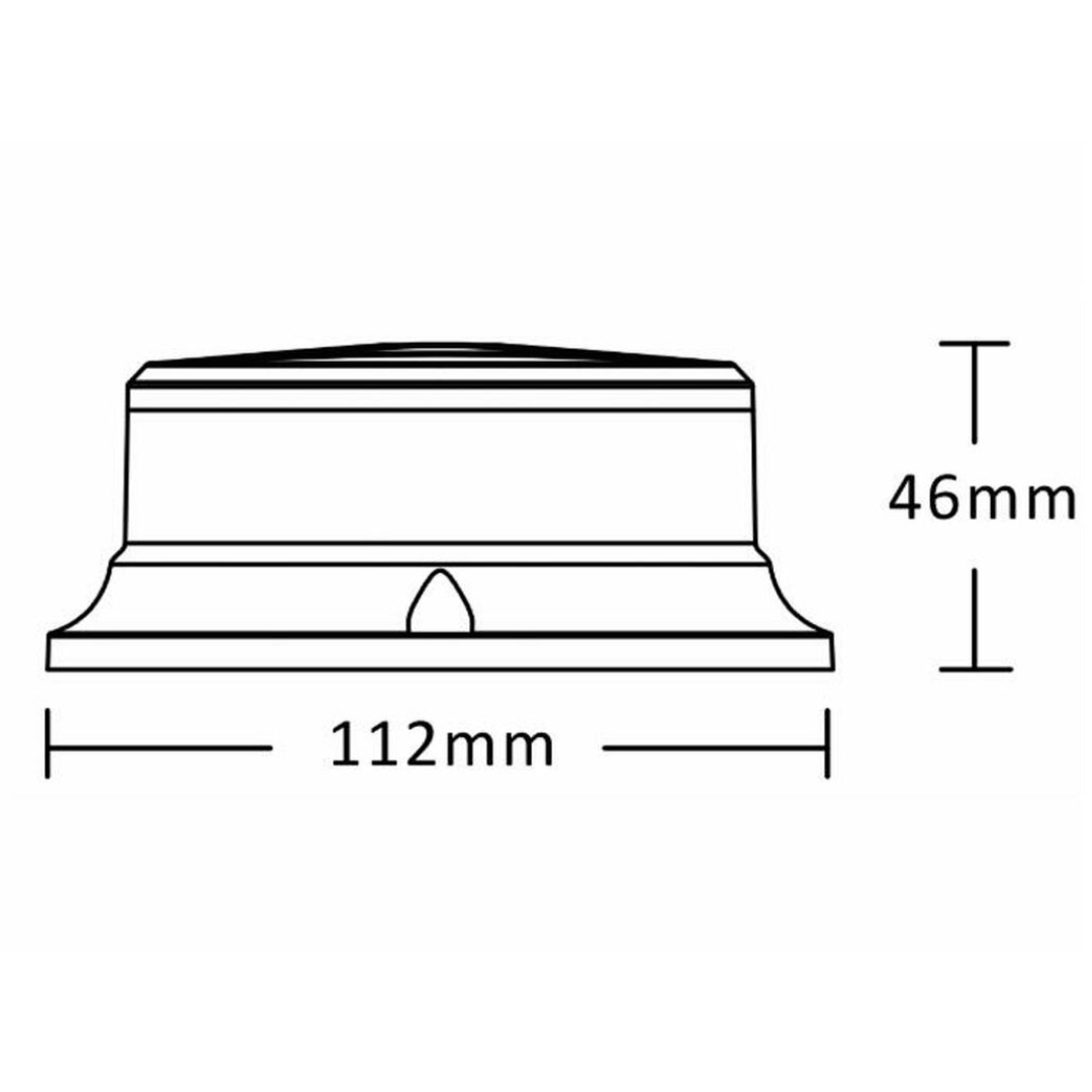 Lampeggiante/Girofaro a 18 LED 12-24V a base magnetica