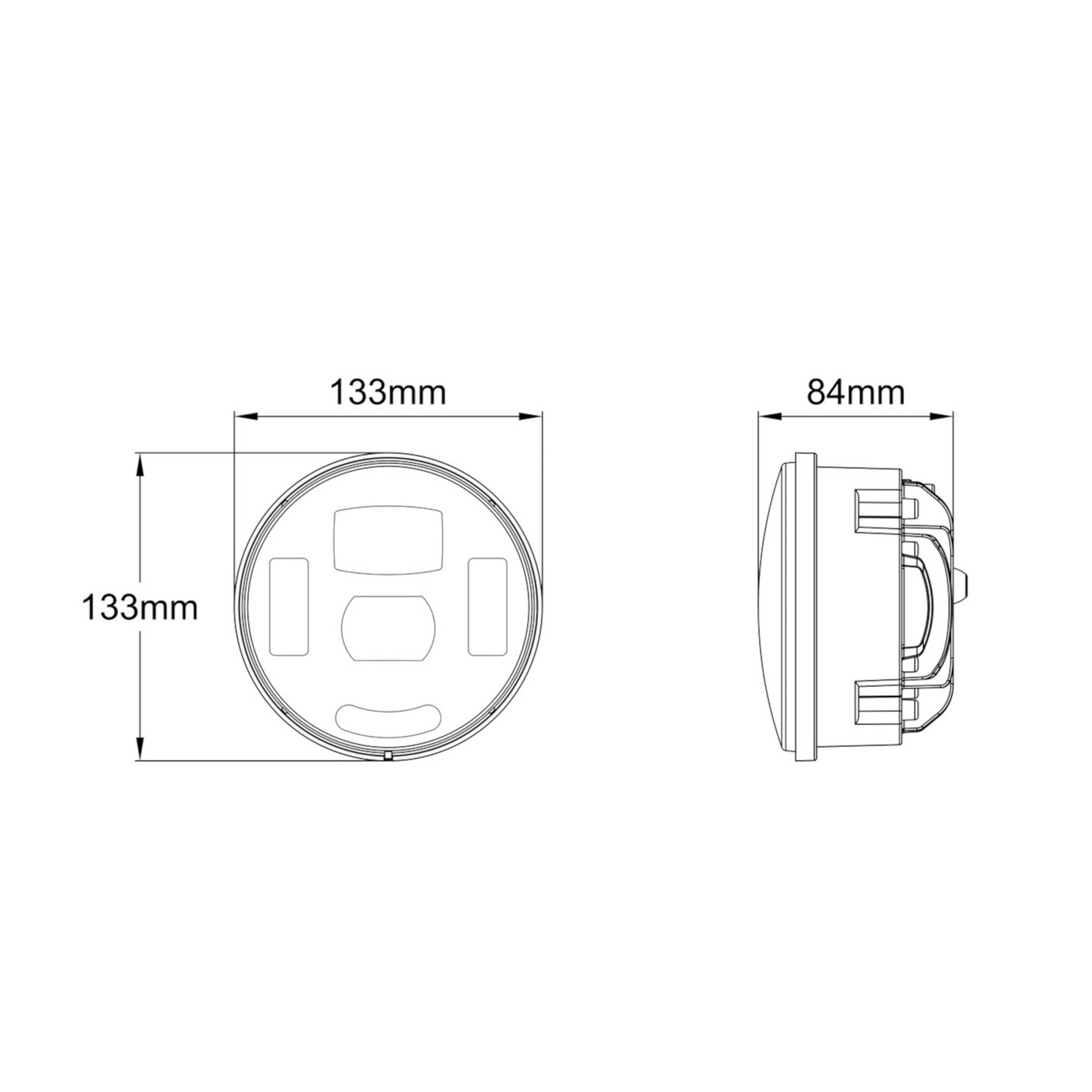 Proiettore LED 12-24V per trattori New Holland, John Deere, Fiat, Massey Ferguson, Lamborghini e AGCO. Abbagliante, anabbagliante e posizione, IP69K, omologato ECE