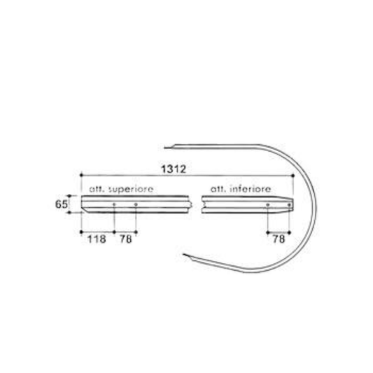 Fascia raccoglitore AMA 202-008 per imballatrici 153, 163, 175 e 183. Ricambio resistente e affidabile per presse agricole.