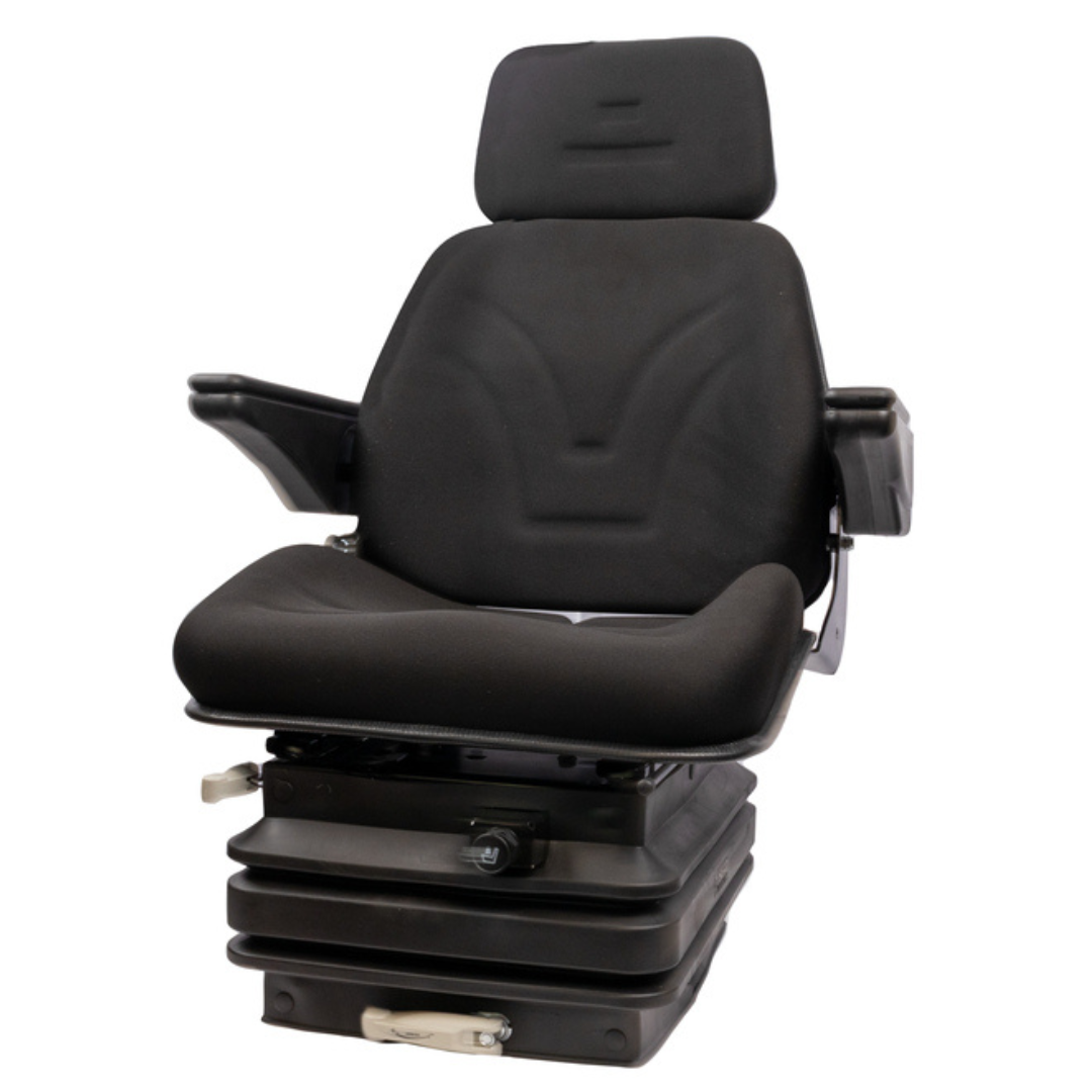 Sedile TOP tessuto nero molleggio PNEUMATICO trattori Fiat 100/90 110/90 F100 F130 WINNER, New Holland, Same