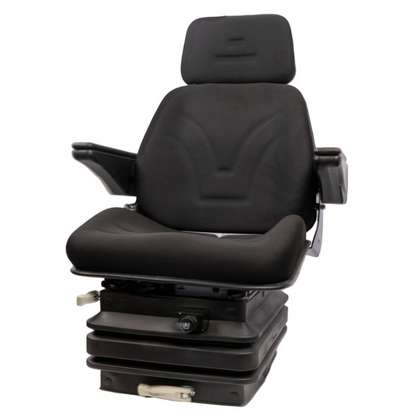 Sedile TOP tessuto nero molleggio PNEUMATICO trattori Fiat 100/90 110/90 F100 F130 WINNER, New Holland, Same
