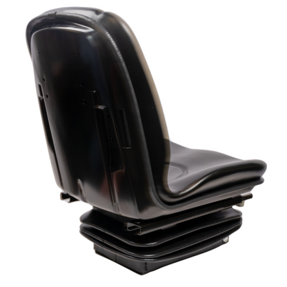 Sedile Compact con molleggio meccanico, ideale per trattori stretti da vigneto e frutteto. Struttura robusta, seduta ergonomica, schienale alto e regolazione longitudinale.