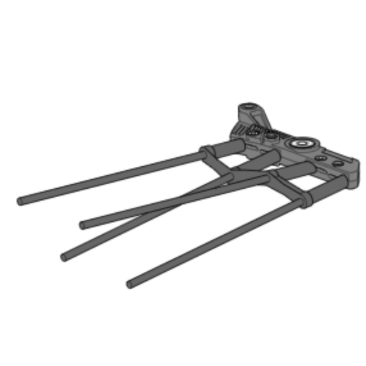 Settore sinistro completo di bacchette originale Zanon 2050524 per abbacchiatori elettrici Albatros F 33V, Albatros 33V, Telescopic e Karbonium Gold 33V.