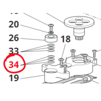 Anelli di spessoramento ZANON originale Ø8x14 mm, spessore 0,5 mm per abbacchiatori elettrici Karbonium Evo, Karbonium, Karbonium AS 155 e Falcon 12V