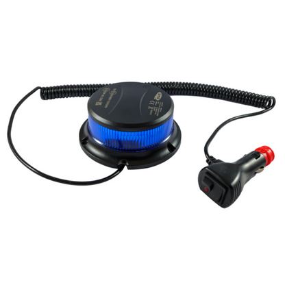 Lampeggiante/girofaro con LED colore BLU 12-24V, base ad asta flessibile, 18 LED, IP67.