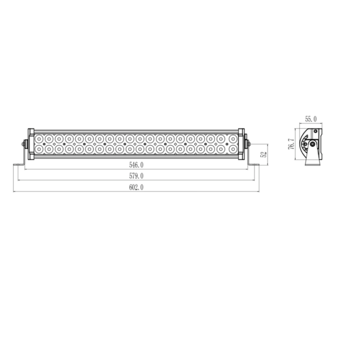 Barra a LED 10-30V, 10800LM, 120W, Raggio COMBO (ampio e lungo), 40 LED - 55 cm di lunghezza - per fuoristrada, furgoni, trattori, pickup, macchine operatrici