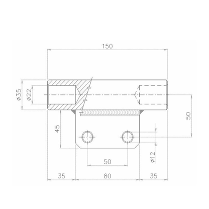 Supporto catene adattabile Fiat 4951032 non filettato per trattori Fiat 355C, 455C, 555C, 605C, 655C, 1065, 1097 e 1098. Ricambio agricolo resistente.