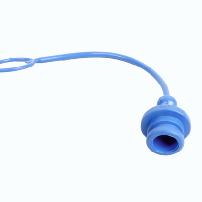 Tappo parapolvere blu per innesti rapidi femmina M1/2" ISO 7241-A. Protegge da polvere e sporco, ideale per applicazioni agricole e industriali