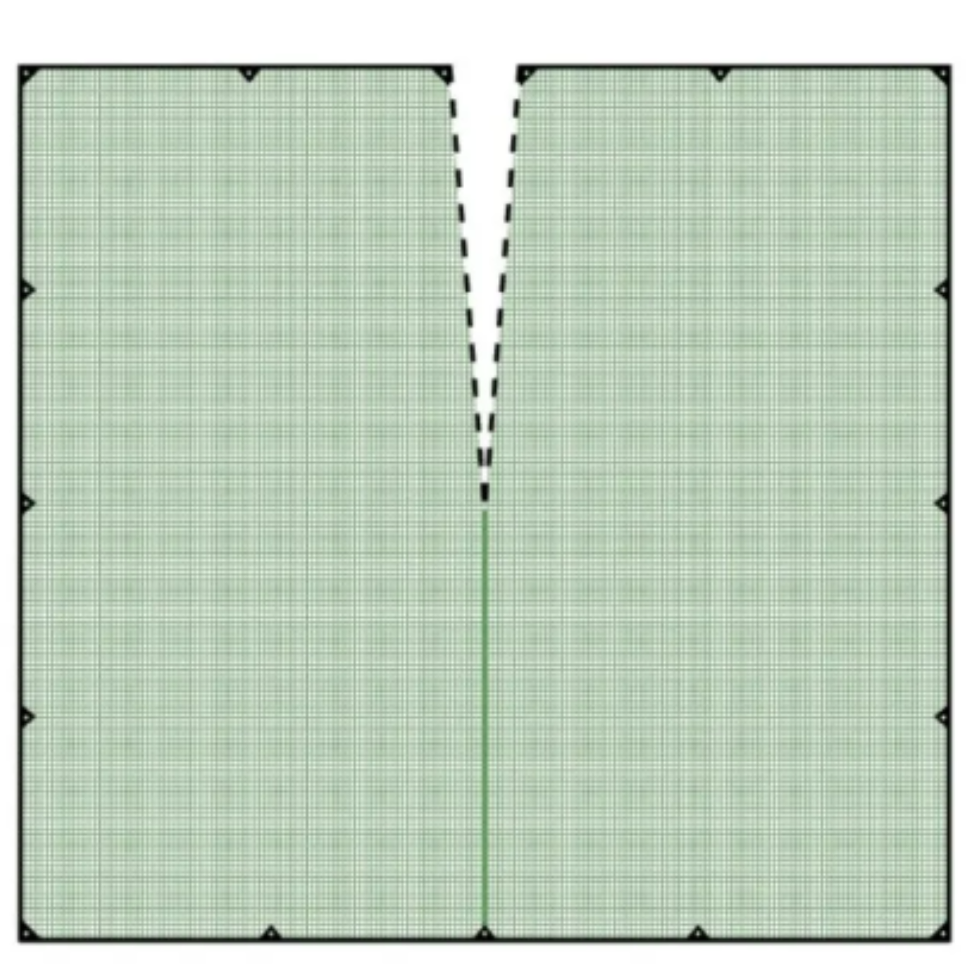Rete olive 10x10 m antispina da 85 g/m² con spacco centrale. Modello Stars occhiellata, trattamento UV: robusta e resistente. Ideale per olive e frutta secca.