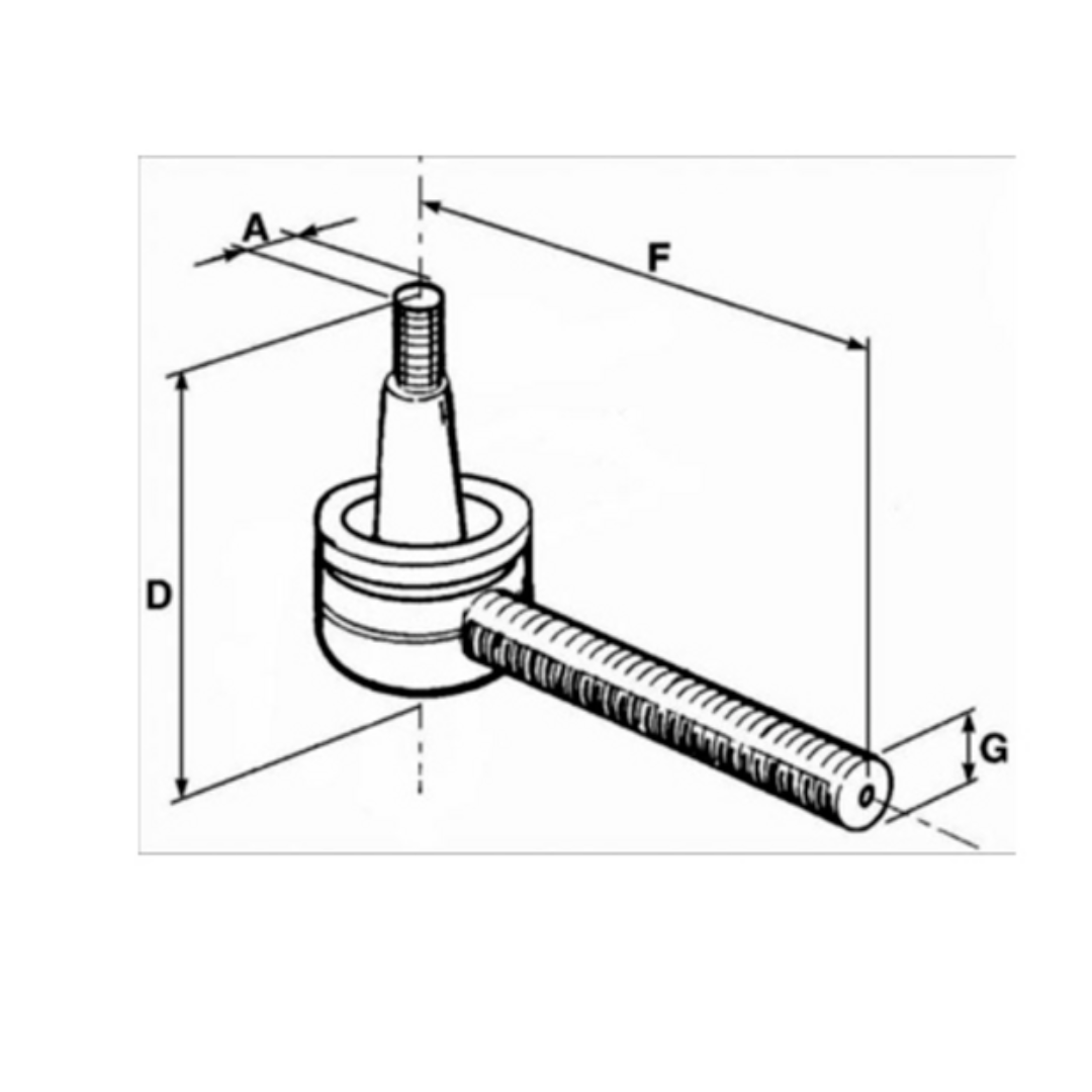 Testina sterzo M16x1.5 conicità 18-20 per trattori Fiat, Ford, New Holland, Case e Goldoni. Ricambio agricolo robusto, compatibile, durevole. 70.90 80.90 100.90