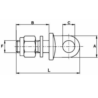 Perno ad occhio per catene imbrigliamento 16x1.5