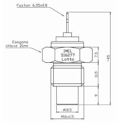 Sensore bulbo temperatura acqua Fiat e New Holland