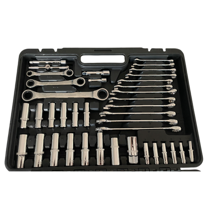 Set chiavi assortite 150 pezzi in valigetta. Include chiavi a bussola, cricchetto, inglesi, brugola. Qualità professionale per officina e fai-da-te. Dr. Socket.