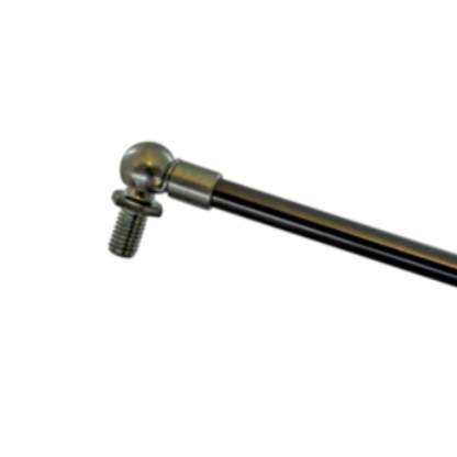 Molla a gas 100 N da 400 mm per sportelli laterali cabina Brieda. Pistoncino con sfere metalliche Ø10 mm M8x14, resistente e affidabile.