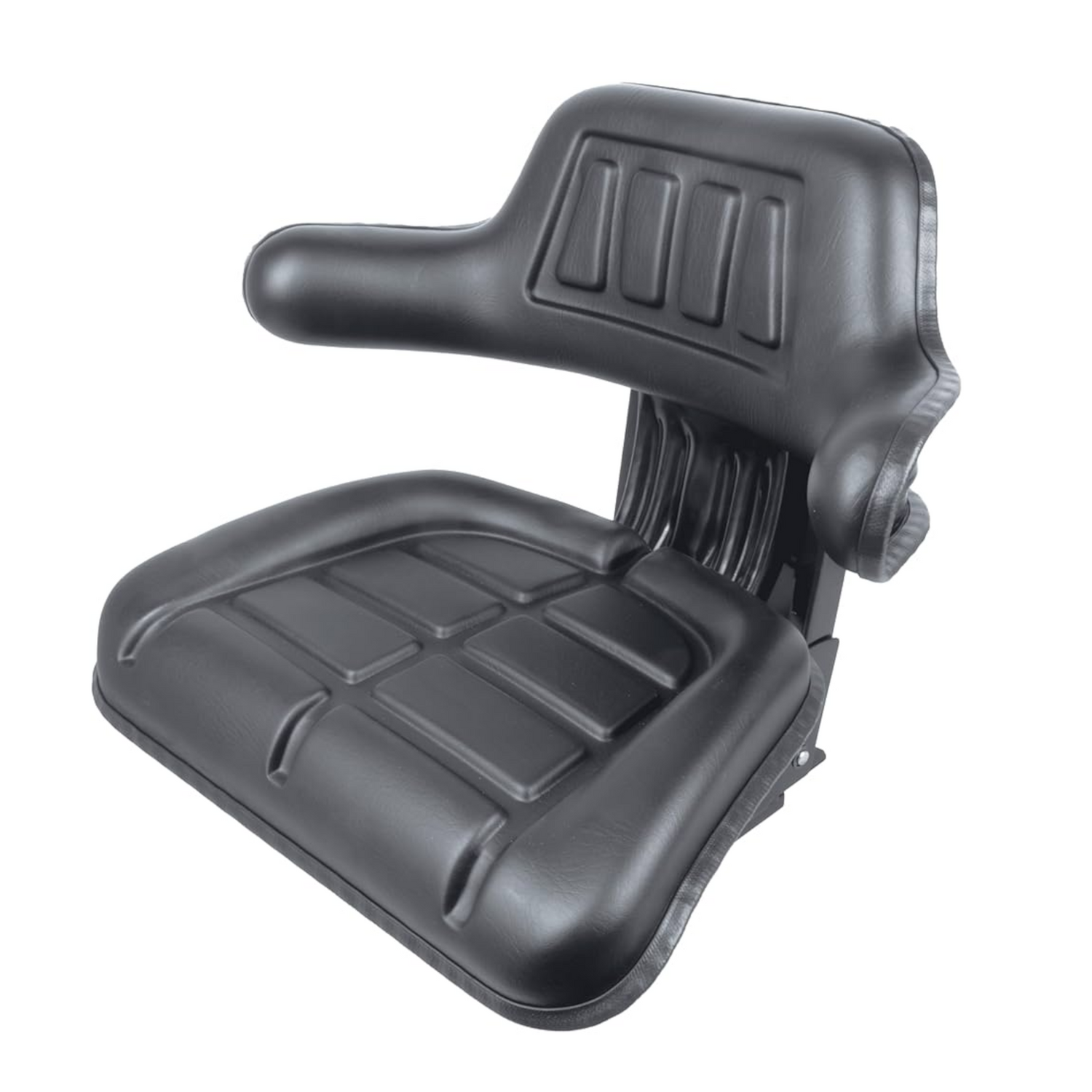 Sedile avvolgente per trattore con molleggio regolabile, 5 inclinazioni, sospensione interna e regolazione peso 50-120 kg. Comfort e sicurezza.
